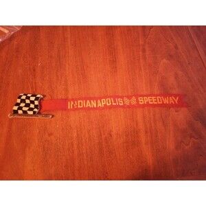 Indianapolis Roadway Vintage Pin RARE Felt Wooden Checkered Flag VTG Speedway